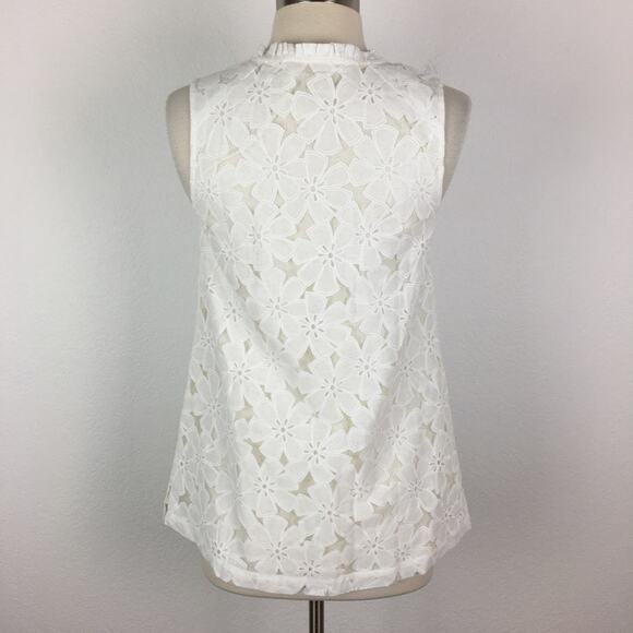 Modcloth White Floral Lace Sleeveless Cottagecore Top XS - Picture 5 of 6